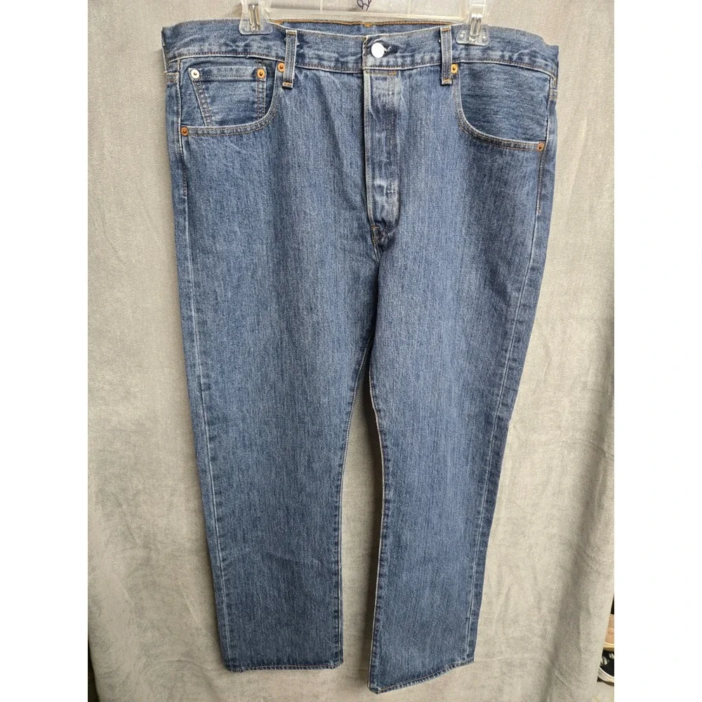 Levis 501 Original Fit Mens Jeans Blue Denim Button Fly 38x30 Regular Straight